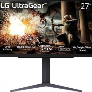 LG 27" UltraGear 27GS85Q-BNanoIPS, QHD 2560x1440, 200Hz400cd, 1ms, 2xHDMI, DP, HAS, Tilt, Pivot