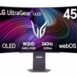 LG 45" WQHD OLED RGB Monitor800R, 3440x1440, 240Hz, 275cd0.03ms, DP, 2xHDMI, Type-C 65W, Speakers, 45GX90SA-B