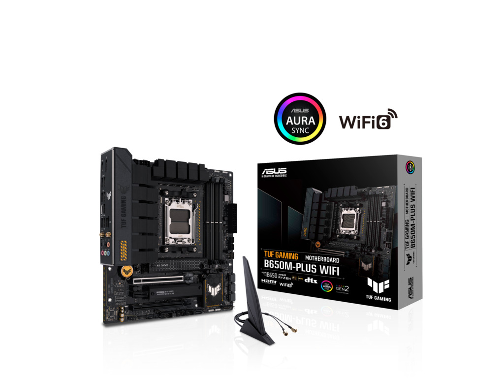 ASUS MB TUF GAMING B650M-PLUSWIFI, AM5, 4x DDR5, DP, HDMI,2x M.2, 4x SATA, 8xUSB, mATX
