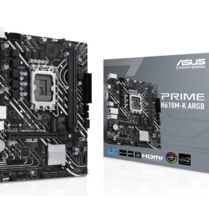 ASUS MB PRIME H610M-K ARGBLGA1700, 2xDDR5, 1x M.2, 6xUSB1x VGA, 1x HDMI, mATX