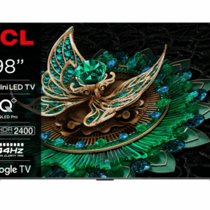 TCL 98"C765 QD-Mini LED 4K TVHDR 2400 nits; QLED PRO;ONKYO 2.1ch; 144Hz VRR; Google TV