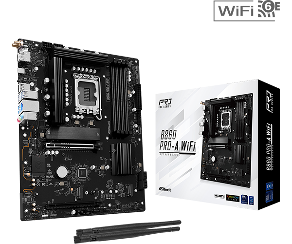ASROCK MB B860 PRO-A WIFI4xDDR5, 3xM.2, 4xSATA16xUSB, HDMI, DP, RAID, ATX