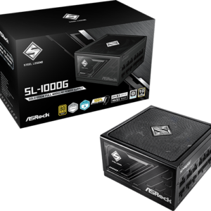 ASROCK PSU 1000W Gold Steel LFully Modular,80PLUS,135mm fanATX 3.1. PCIe 5.1, Japanese Capacitors