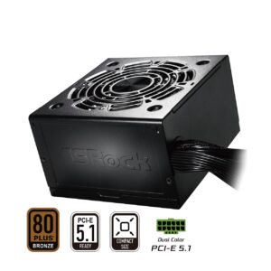 ASRock PSU 750W Bronze, Pro80PLUS, 120mm fan, ATX 3.1PCIe 5.1