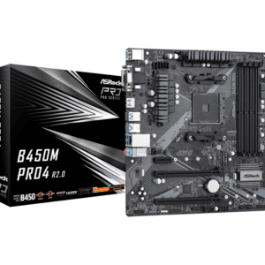 ASROCK MB B450M PRO4 R2.0AMD B450;AM4;4xDDR4m.2,VGA,DVI,HDMI,micro ATX