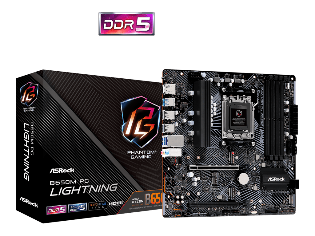 ASROCK MB B650M PG LIGHTNINGAMD B650;AM5;4xDDR5HDMI,DP;RAID;micro ATX - Image 2