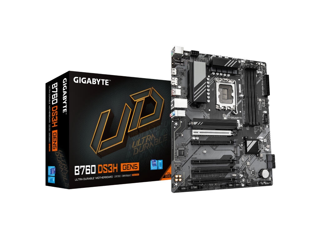 Gigabyte MB B760 DS3H GEN5 LGA1700; 4xDDR5;2xM.2, 4xSATA 6xUSB; HDMI, DP; ATX