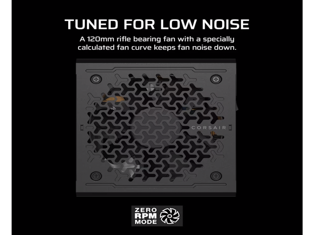 Corsair PSU 1000W RM1000eGold, Fully Modular, 12V-2x66xSATA, 3xPCIe, ATX 3.1, PCIe 5.1 - Image 2