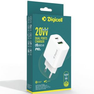 Digicell Compact Dual Power Adapter A+C 20W
