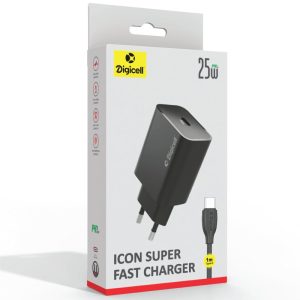Digicell Icon Super Fast Charger Set Type-C PD 25W Black