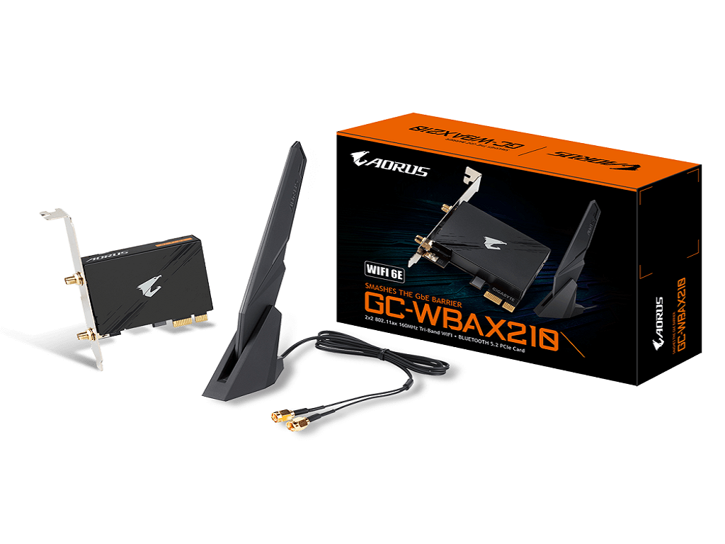 Gigabyte WIFI PCIe GCWBAX210Intel WIFI 6 AX210;2.4/5/6GHz; BL 5.2