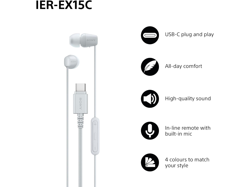 Sony in-ear USB-C slušalice boja bijela - Image 2