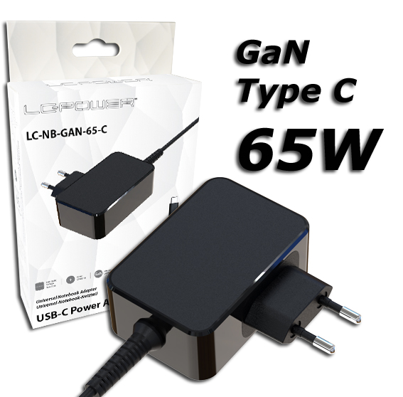 LC-Power USB GaN punjač 65WUSB-C, 5-20V, 3-3.25A