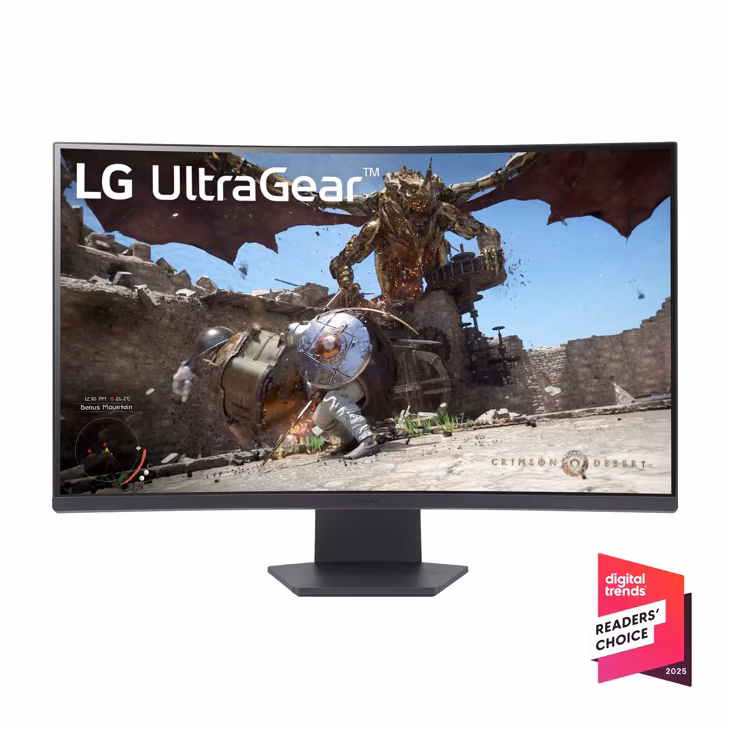 LG 32" Curved UltraGear MonitoVA, 2560x1440, 180Hz, 300cd3000:1, 1ms, 2xHDMI, DP, HAS