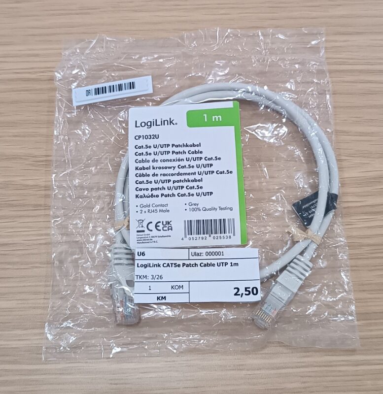 Logilink Cat5e Patch Cable UTP 1m