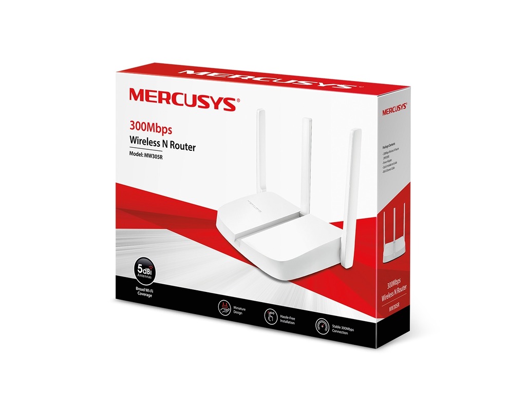 Mercusys 300Mbps Wireless NRouter, 3x5dBi fixed omnidirectional antennas - Image 3