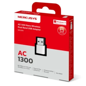 Mercusys MA30N AC1300Wireless Nano Dual Band, USB Adapter