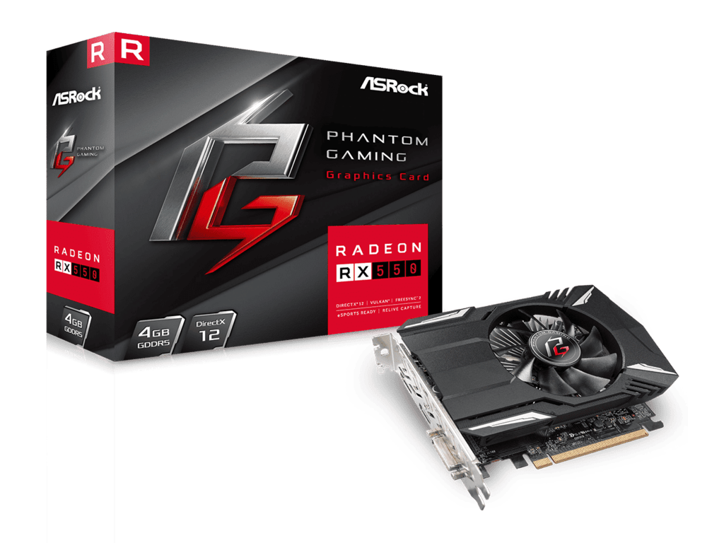 ASROCK Phantom Gaming RX550 4GAMD Radeon RX 5504GB GDDR5 128bit;DVI,HDMI,DP - Image 2