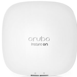 Aruba Instant ON AP22; Wi-Fi 65 GHz 802.11ax 2x2, 1.2 Gbps;2.4 GHz 802.11ax 2x2 574 Mbps