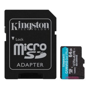 Kingston microSD 128GBCanvasGoPlus, Gen4r/w:200MB/s/160MB/s,with adapter