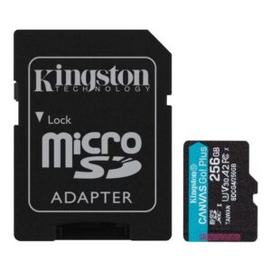 Kingston microSD 256GBCanvasGoPlus, Gen4r/w:200MB/s/160MB/s,with adapter
