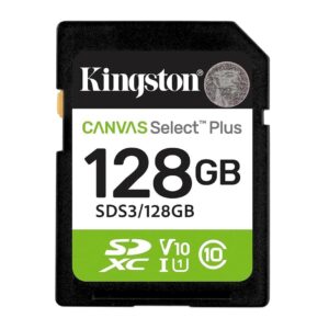 Kingston SDHC 128GB Class 10Canvas Select Plus150 MBs,Class 10 UHS-I
