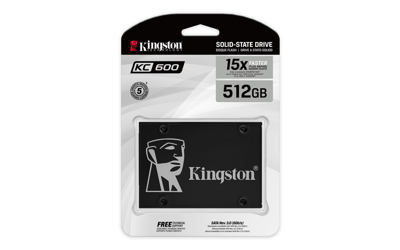 Kingston SSD 512GB 2.5" KC600SATA3,550/520MB/s3D TLC,XTS-AES 256-bit encryption - Image 2