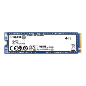 Kingston SSD 4TB NV3NVMe PCIe Gen 4.0x4R/W : 6000/5000MB/s