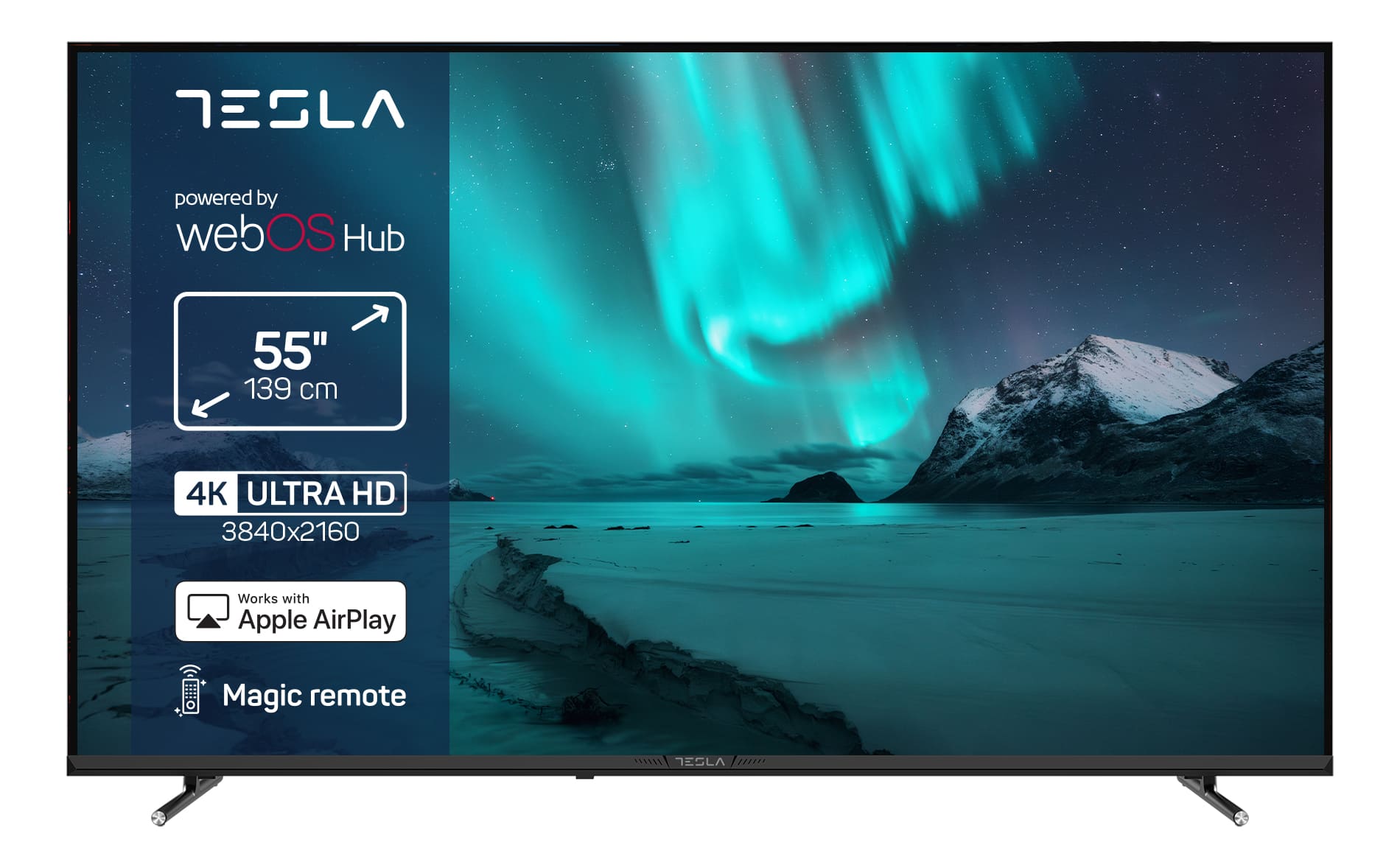 TESLA TV 55E655BUW UHD WebOS Miracast-AirPlay Magic Remote Control