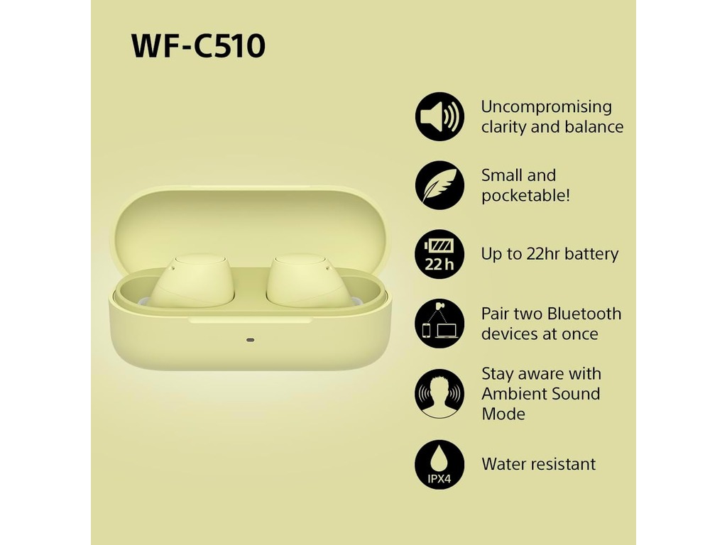 Sony bežične slušalice WF-C51011 sati trajanja baterije,s još 11 sati u kutijici za punjenje; - Image 3