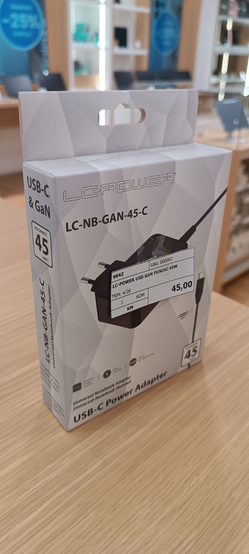 LC-Power USB GaN punjač 45W Punjač za laptope, USB-C,5-20V, 2.25-3A - Image 6