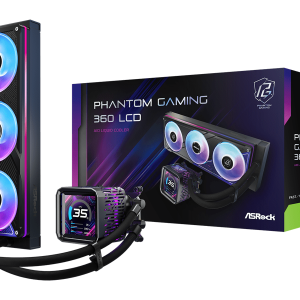 ASROCK 360 A-RGB LCD AIOLiquid Cooler, Phantom Gaming3.4" LCD, 1851, 1700, AM4, AM5