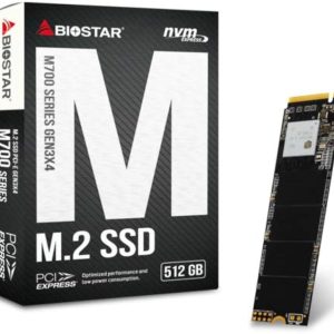 BIOSTAR 512GB SSD, M.2, NVMe PCI-E Gen3x 4, 2280 M.2, R/W: 1650 MB/s, 1400 MB/s