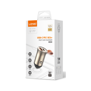 Auto punjač LDNIO C509Q 30W QC4 USB + iPhone kabal