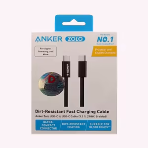 ANKER ZOLO USB-C TO USB-C CABLE DIRT RESISTANT FAST CHARGING CABLE 1M