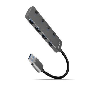 USB HUB 4xUSB3.2Gen1 AM, 0,2m, 5Gbps, 5V/1,5A, HUE-MSA, AXA