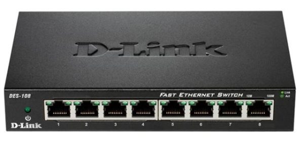 D-Link switch neupravljivi,DES-108/E (metalno kućište)