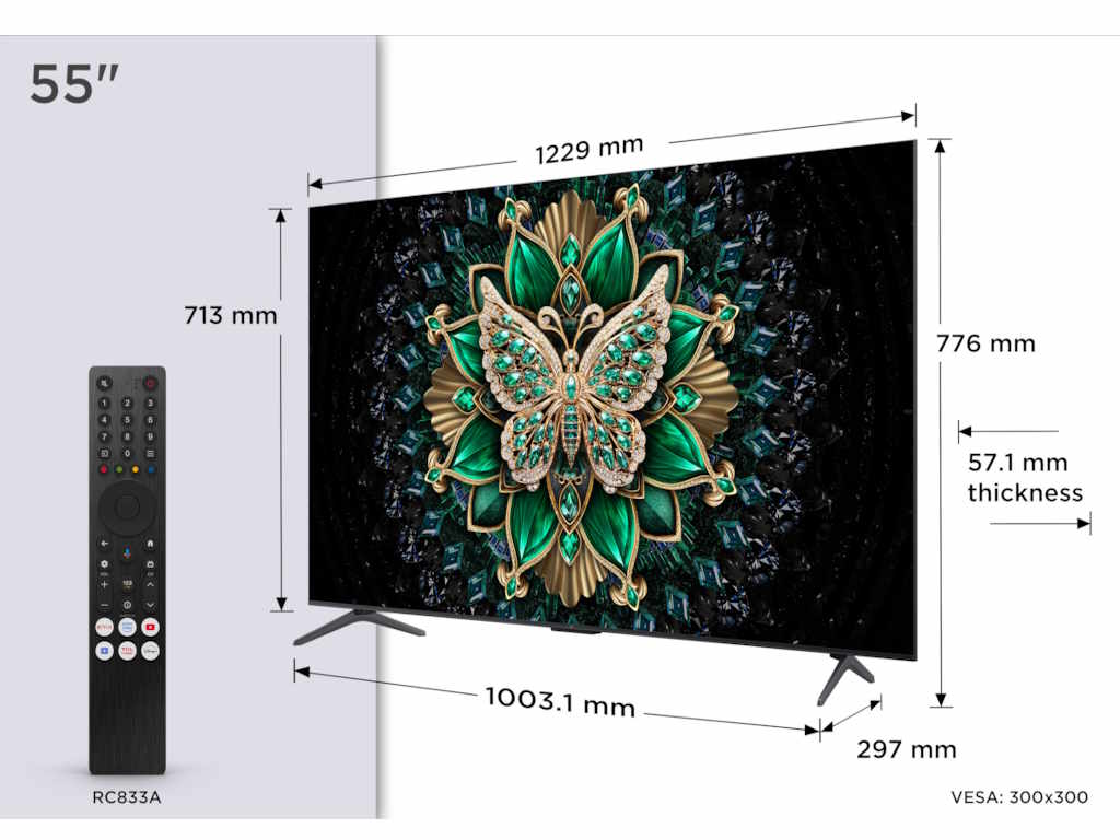 TCL 55"C6K 4K QD-Mini LED TV144Hz Google TV; Game Master;Dolby Atmos; Onkyo 2.1; HDR Premium;