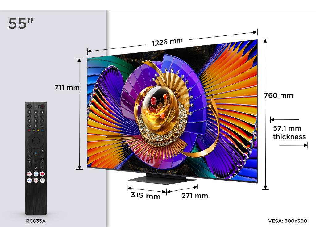 TCL 55"C7L 4K SQD-Mini LED;UHD 144Hz/288Hz FHD Google TV;B&O, 800 zones, 2700 nits - Image 2