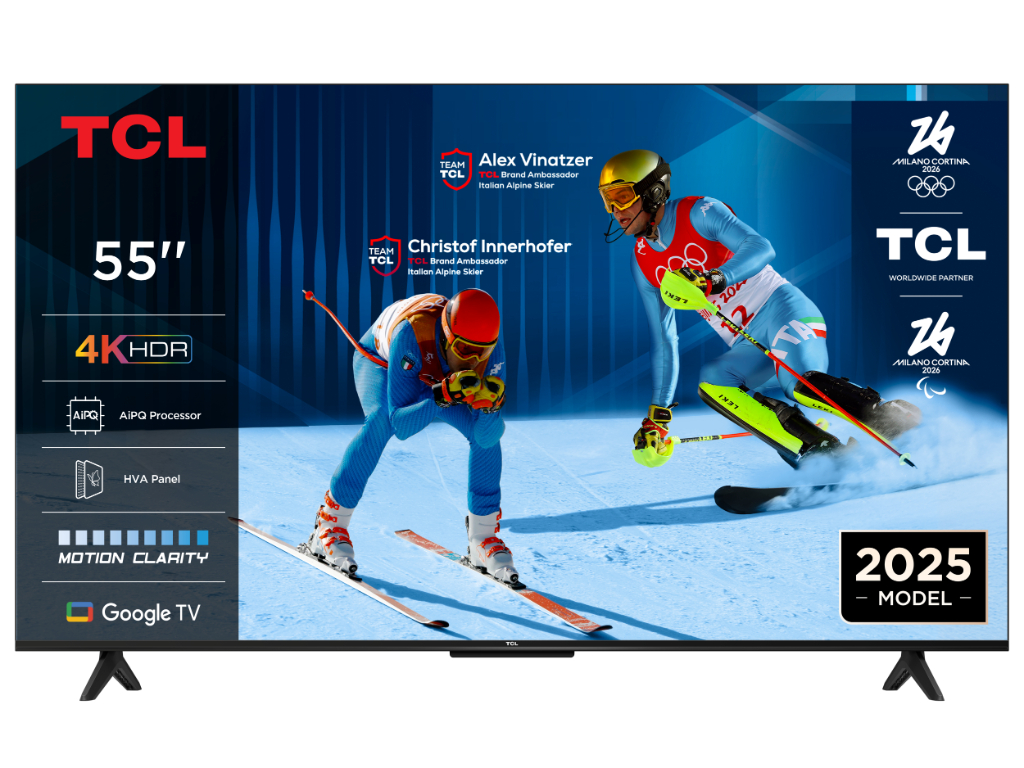 TCL 55"P6K 4K TV (55V6C)Google OS; HDR10 HVA PanelMotion Clarity; Dolby Audio;