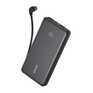 ANKER ZOLO POWER BANK 10K,22.5W BUILT IN USB-C CABLE BLACK