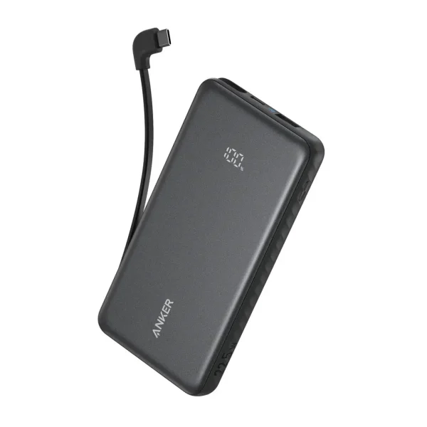 ANKER ZOLO POWER BANK 10K,22.5W BUILT IN USB-C CABLE BLACK