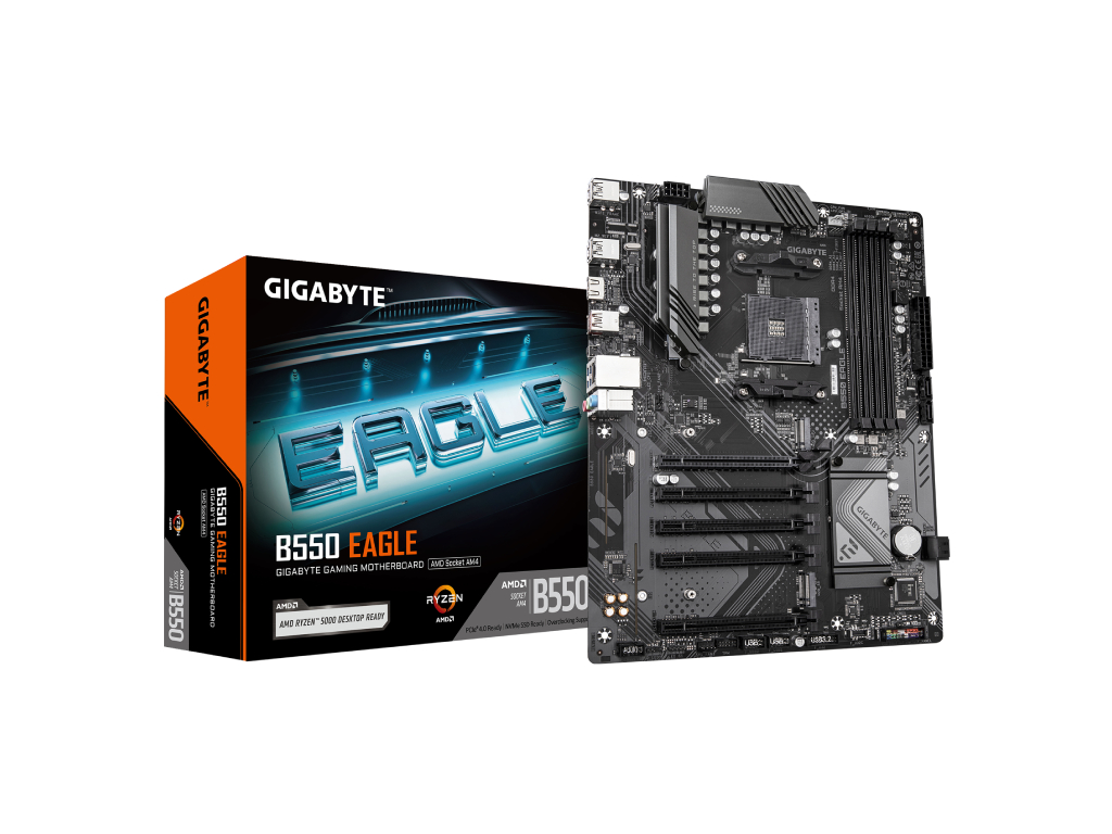 Gigabyte MB B550 EagleAM4, 4x DDR4, 4x SATA2x M.2, 1x HDMI, 6x USB, ATX - Image 2