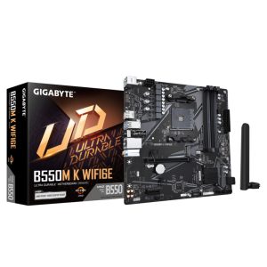 Gigabyte MB B550M K WIFI6E AM4; 4xDDR4; 2xM.2; 4xSATA; 8xusB; DP; HDMI; PS2; mATX, WI-FI