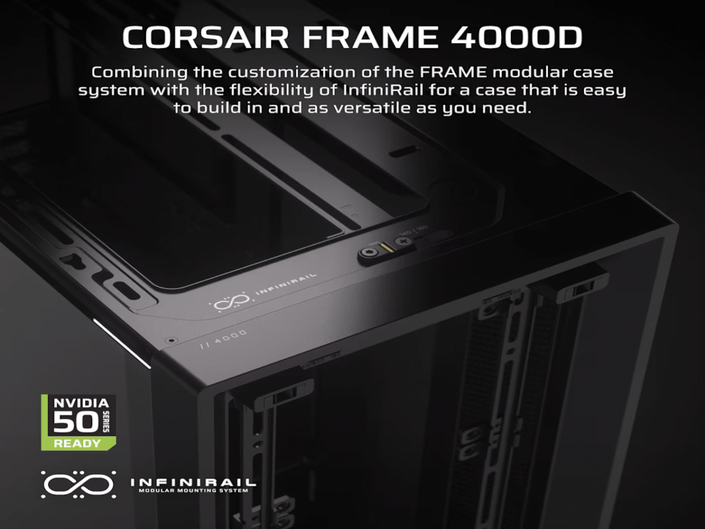 CORSAIR FRAME 4000D Case360mm radiator, 170mm cooler430mm GPU, ATX, Black - Image 7