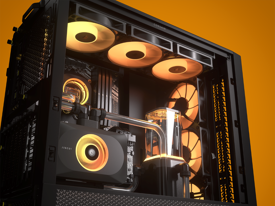 CORSAIR FRAME 4000D RS ARGB3xRS120 ARGB fans, 360mm rad170mm cooler, 430mm GPU, ATX, Black - Image 7
