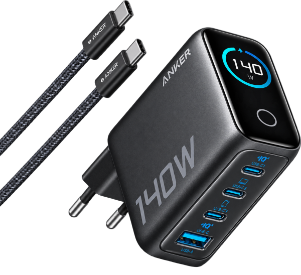 ANKER PUNJAČ 140W, 4 PORTS, PD 3.1) CRNA