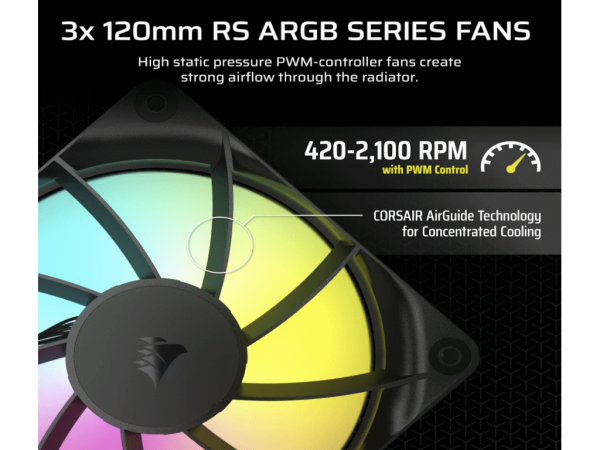 CORSAIR NAUTILUS 360 RS AIOLiquid CPU Cooler, Black,RS120LGA1851, LGA1700, AM5, AM4