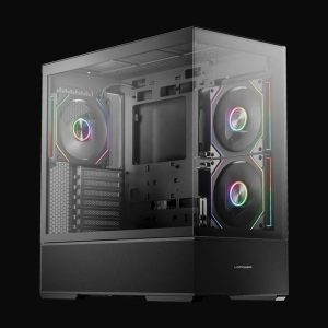 LC-Power Case Gaming 812BOnyx Vision, Midi-Tower, ATX3xARGB fans,GPU: 400mm, CPU Cooler: 190m
