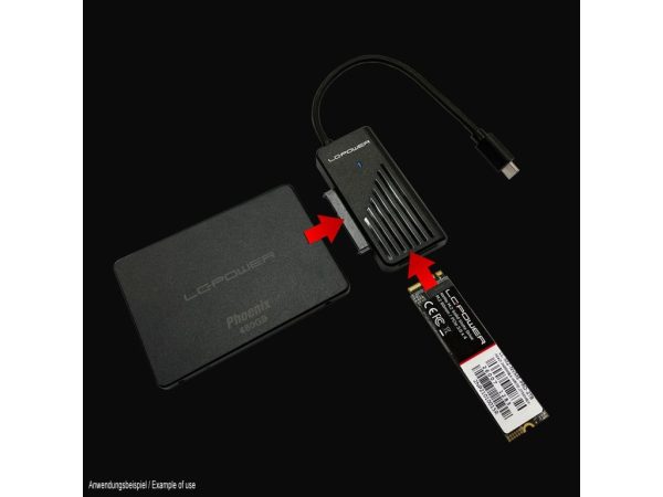 LC-Power Adapter za SATA NVMERaznovrsne opcije povezivanja2.5" ili 3.5" adapter, USB-C